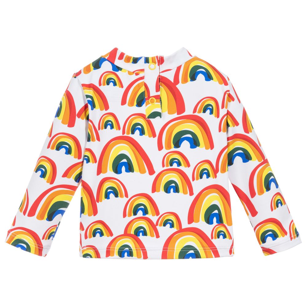 Stella McCartney Kids-توب أطفال بناتي واقي من الشمس لون أبيض UPF50 | Childrensalon Outlet