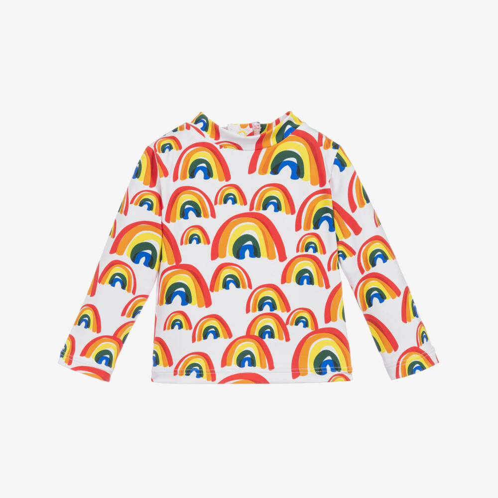 Stella McCartney Kids-توب أطفال بناتي واقي من الشمس لون أبيض UPF50 | Childrensalon Outlet