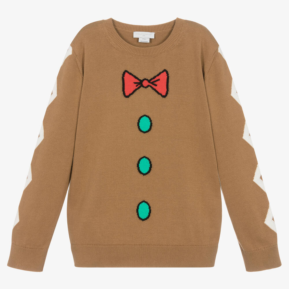 Stella McCartney Kids - Teen Beige Cotton Knit Gingerbread Sweater | Childrensalon