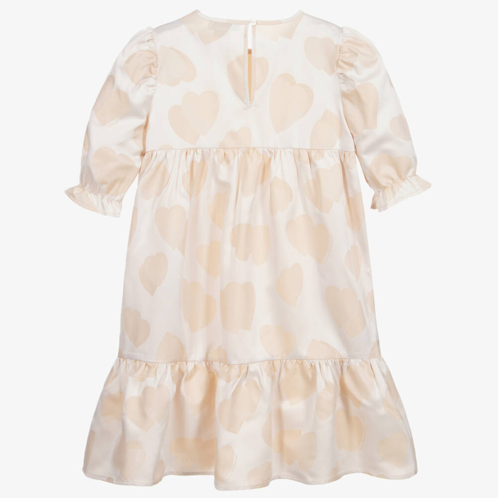 Stella McCartney Kids-فستان تينز أسيتات لون بيج | Childrensalon Outlet