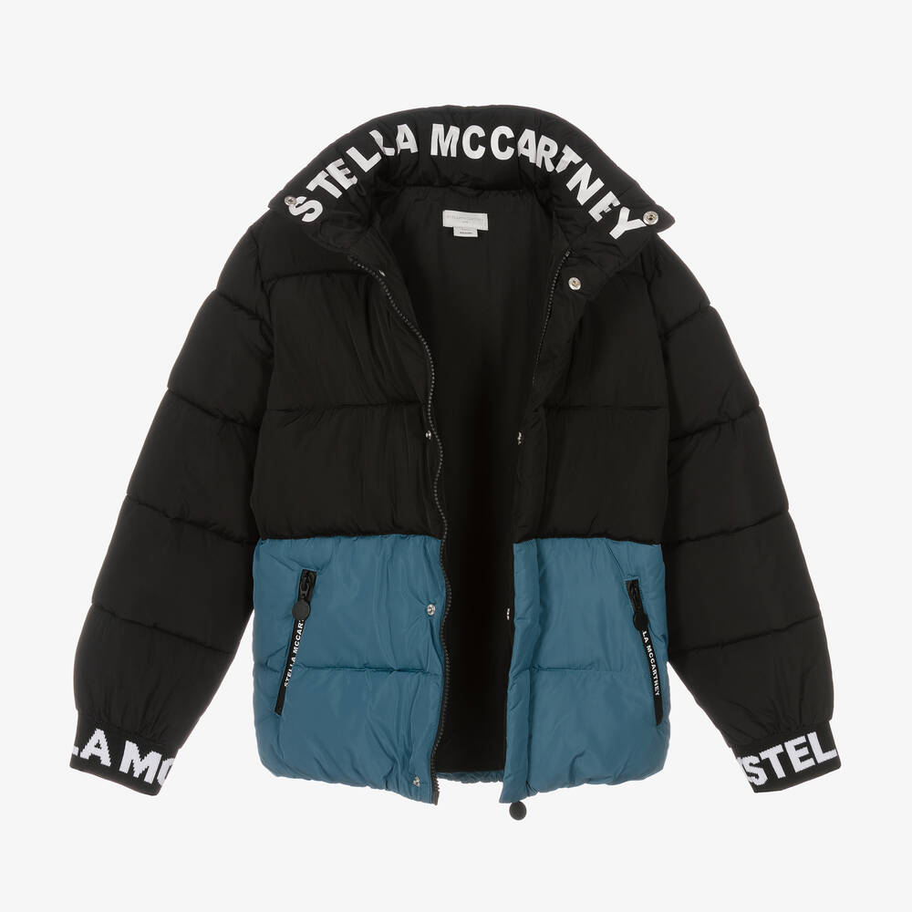 Stella McCartney Kids Doudoune noire et bleue ado