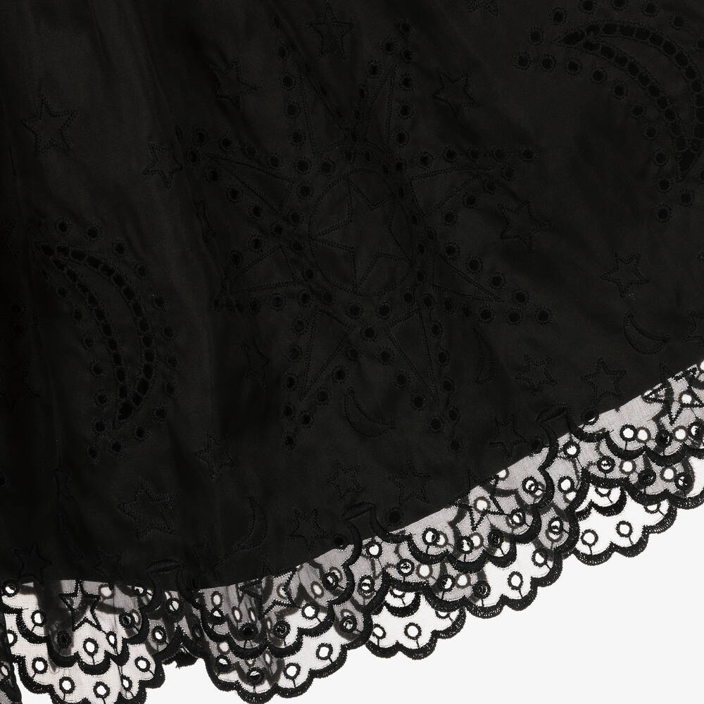 Stella McCartney Kids-Teen Black Broderie Silk Dress | Childrensalon Outlet