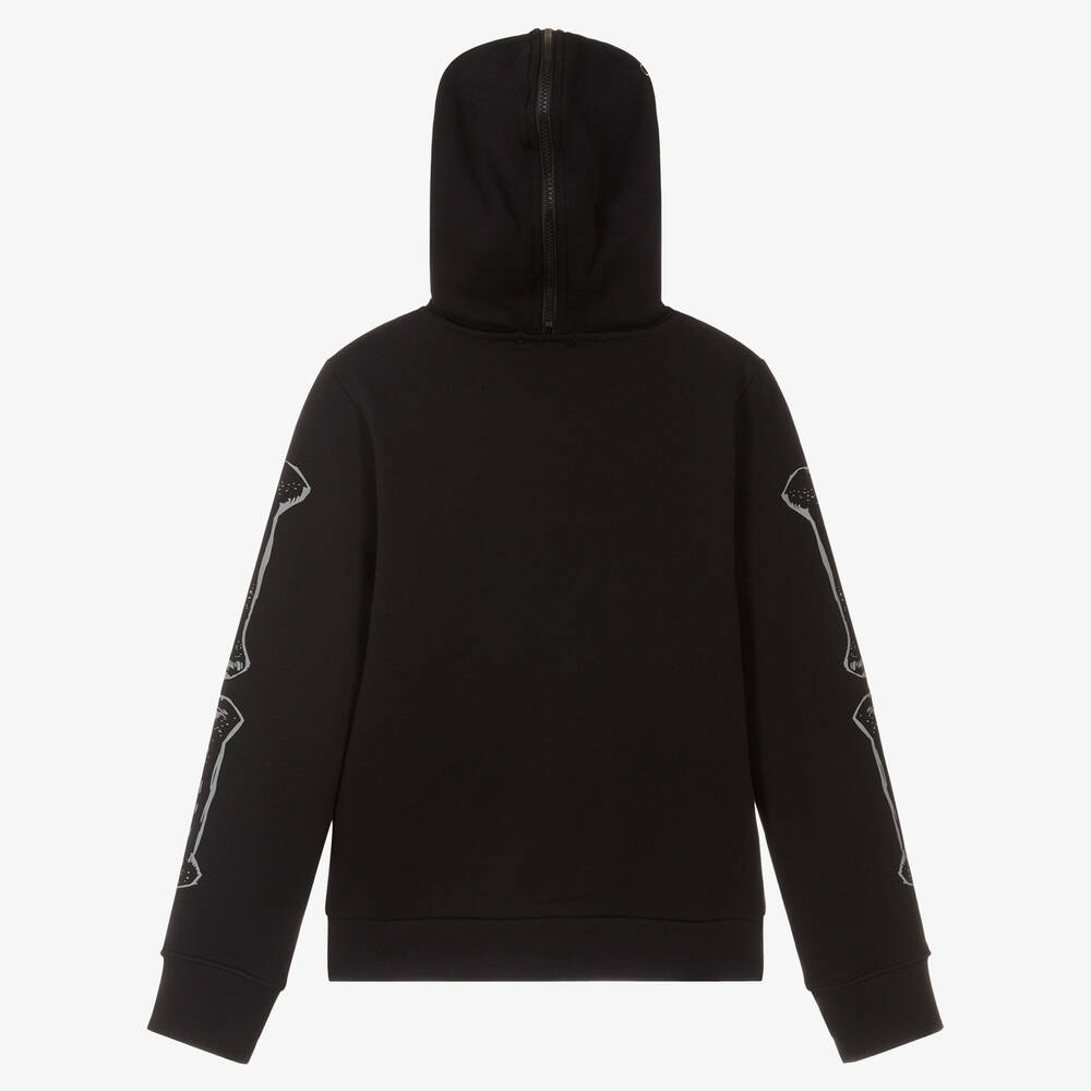 Stella McCartney Kids-Черная худи на молнии с призраком | Childrensalon Outlet