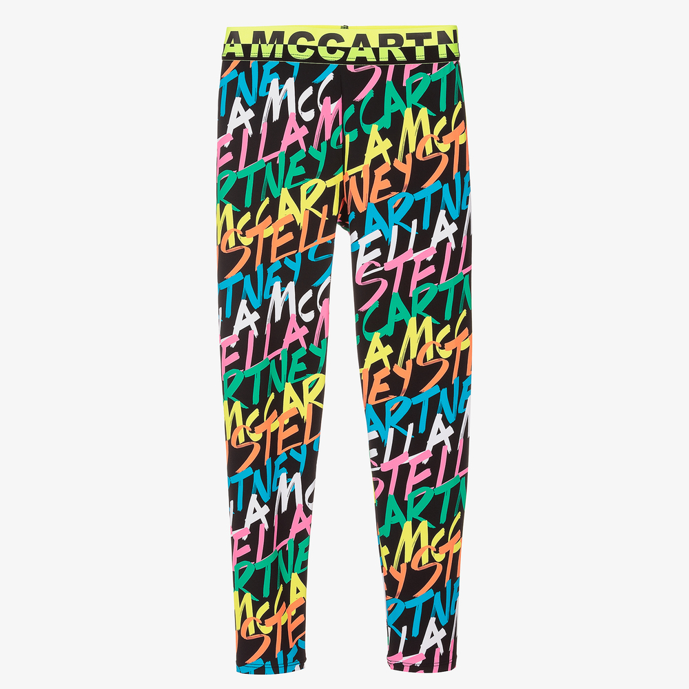 Stella McCartney Kids-Черные легинсы для подростков (UPF50+) | Childrensalon Outlet
