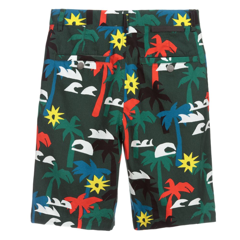 Stella McCartney Kids-Черные шорты с пальмами для подростков | Childrensalon Outlet