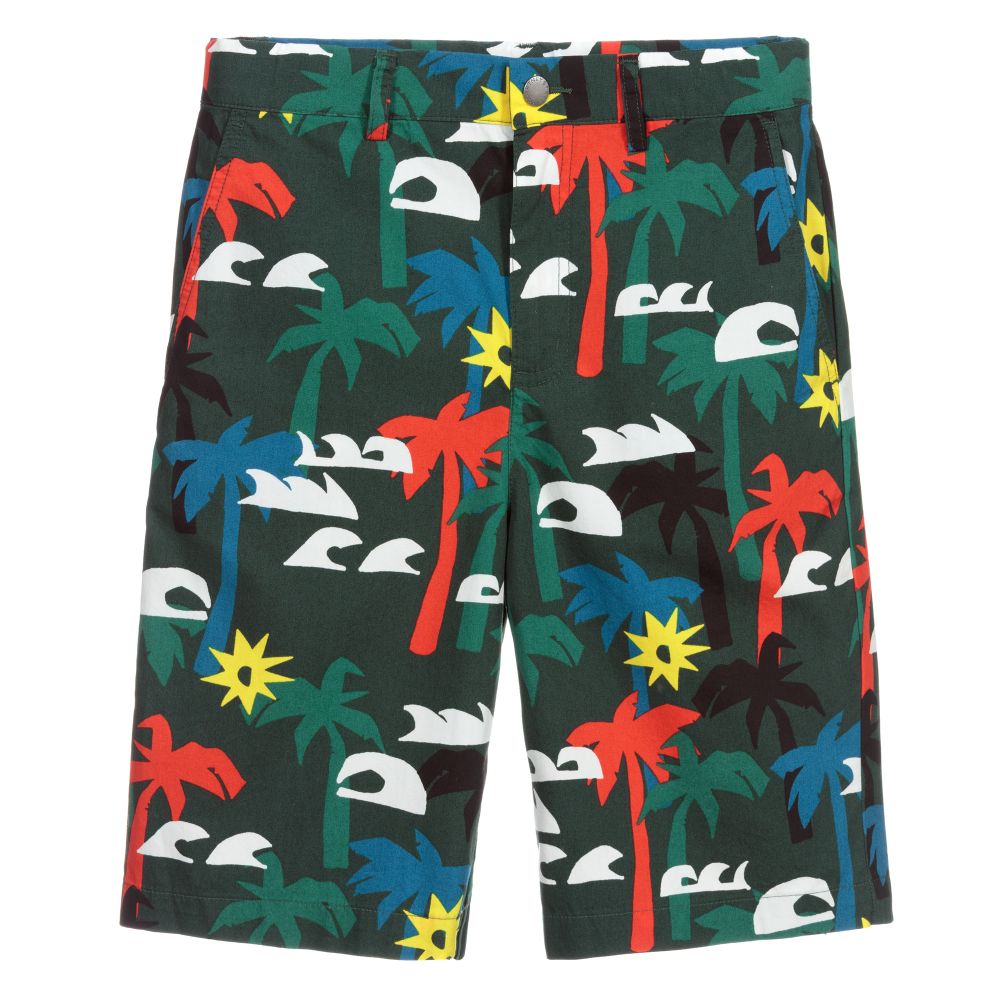 Stella McCartney Kids - Schwarze Teen Shorts mit Palmen | Childrensalon