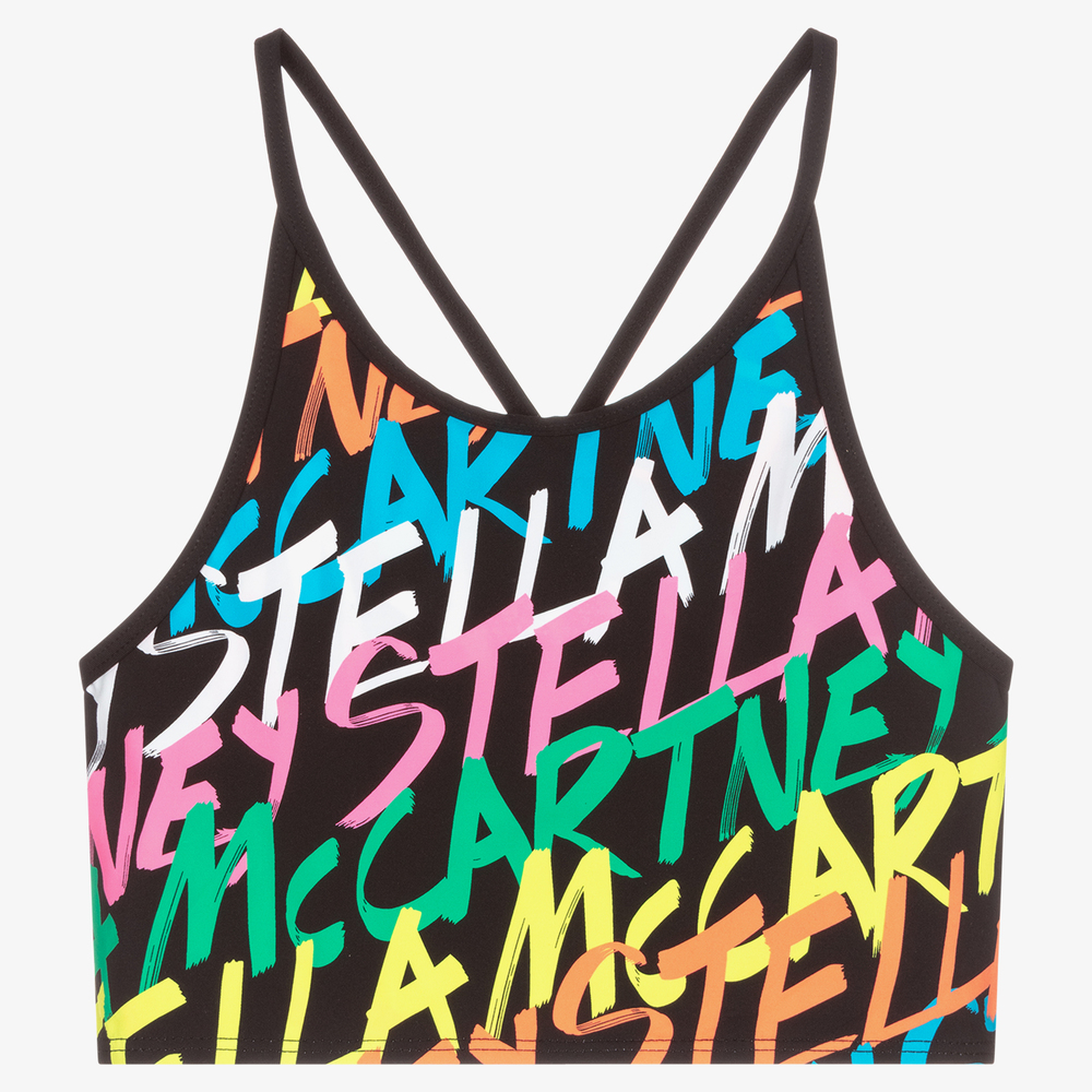 Stella McCartney Kids - Brassière de sport noire Ado (UPF 50+) | Childrensalon