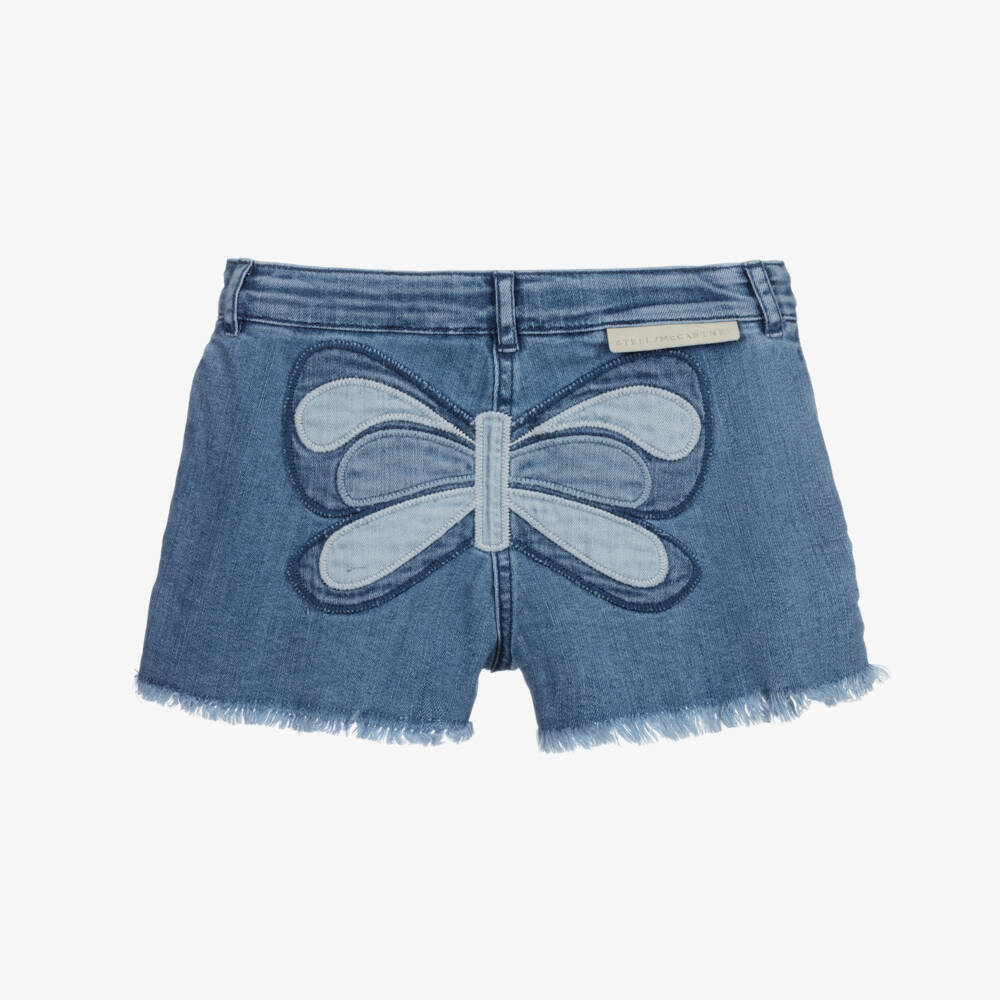 Stella McCartney Kids-Teen Blue Butterfly Shorts | Childrensalon Outlet