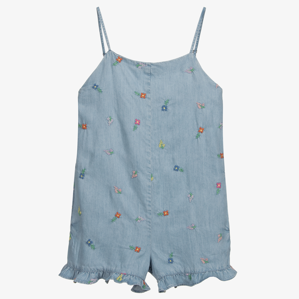 Stella McCartney Kids-Teen Blue Chambray Playsuit | Childrensalon Outlet