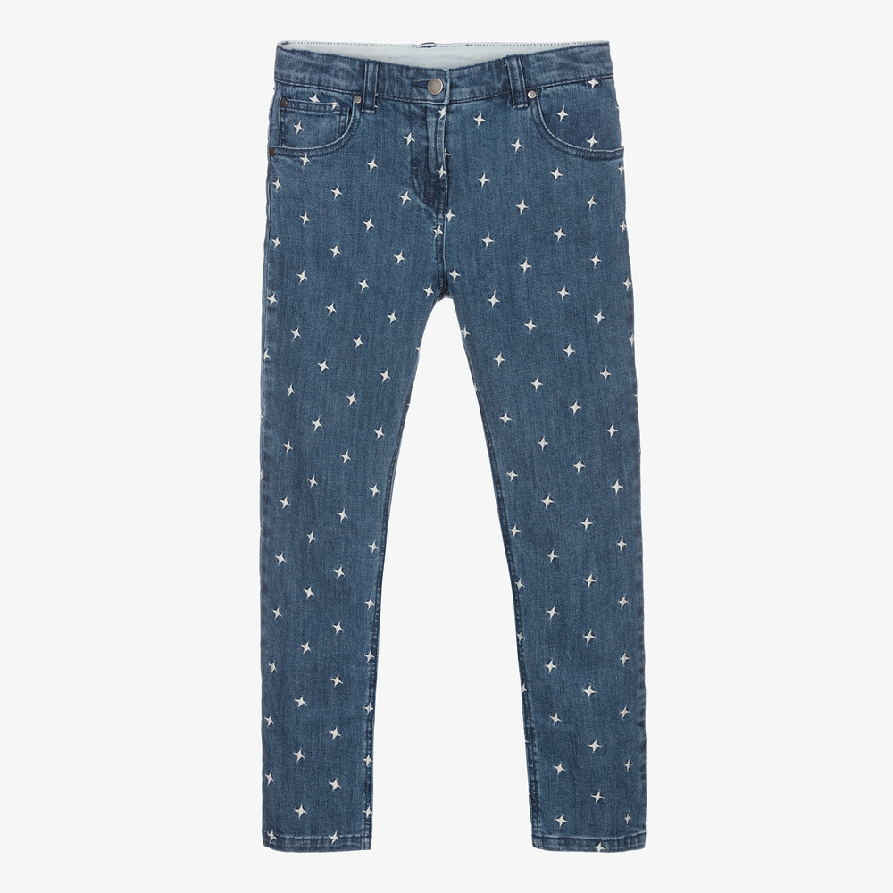 Stella McCartney Kids-Teen Blue Denim Star Jeans | Childrensalon Outlet