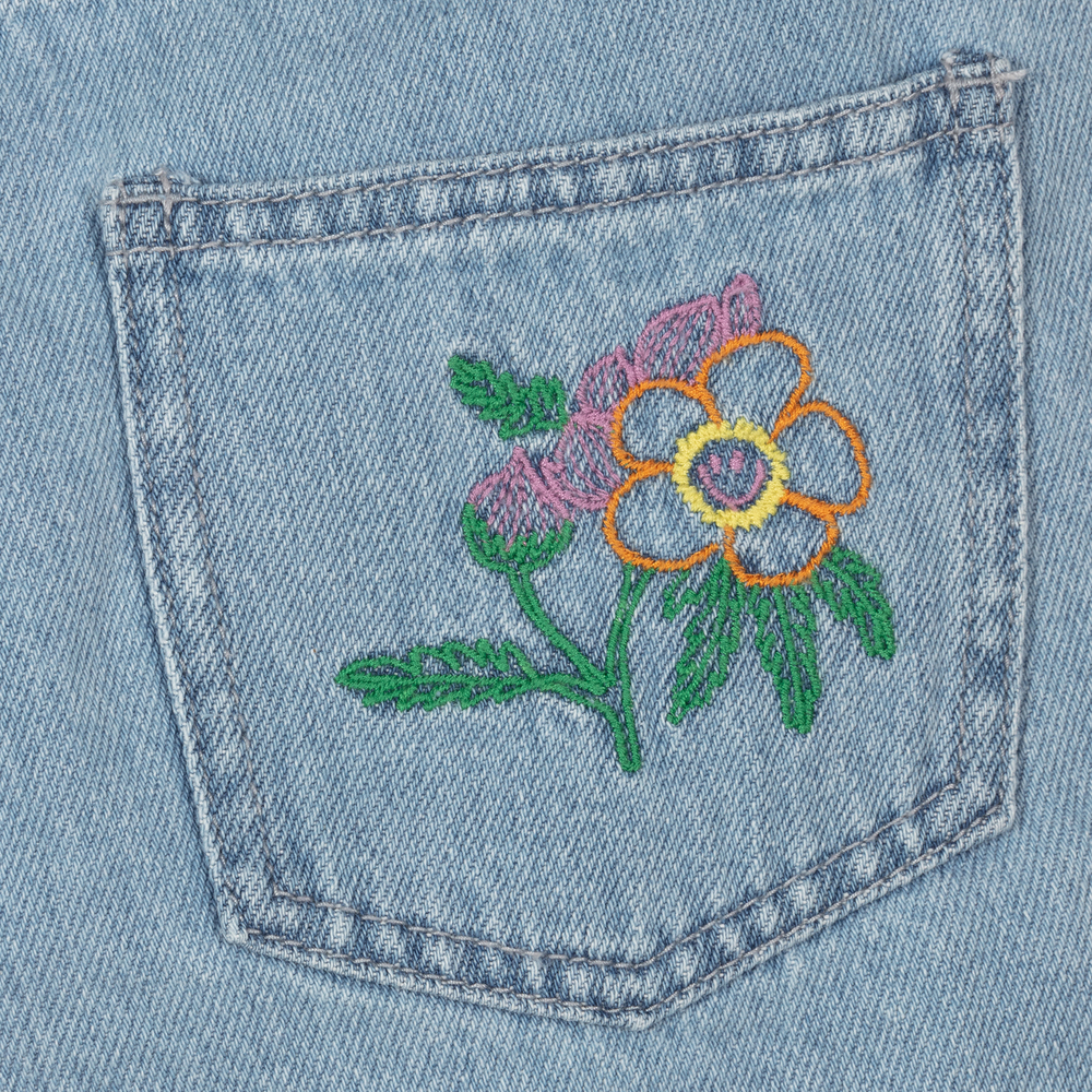 Stella McCartney Kids - Teen Blue Floral Denim Shorts