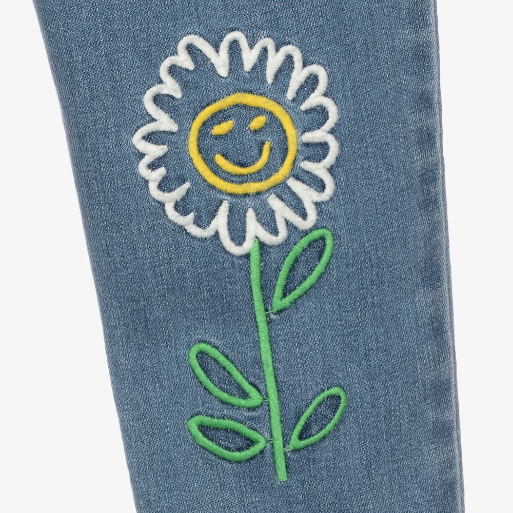 Stella McCartney Kids-Голубые джинсы с цветами для подростков | Childrensalon Outlet