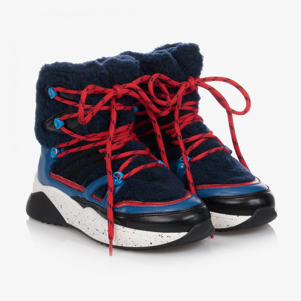 Stella McCartney Kids-Teen Blue Hiking Boots | Childrensalon Outlet