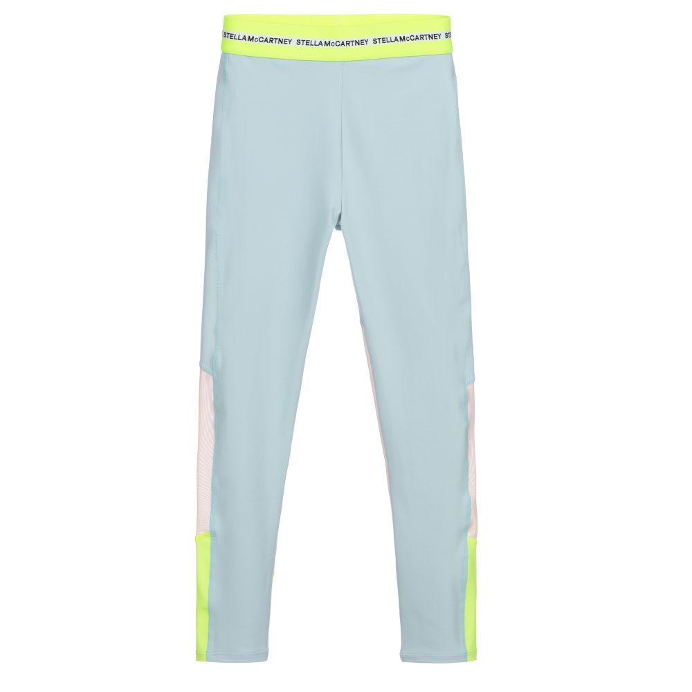 Stella McCartney Kids-Голубые легинсы с логотипом для подростков | Childrensalon Outlet