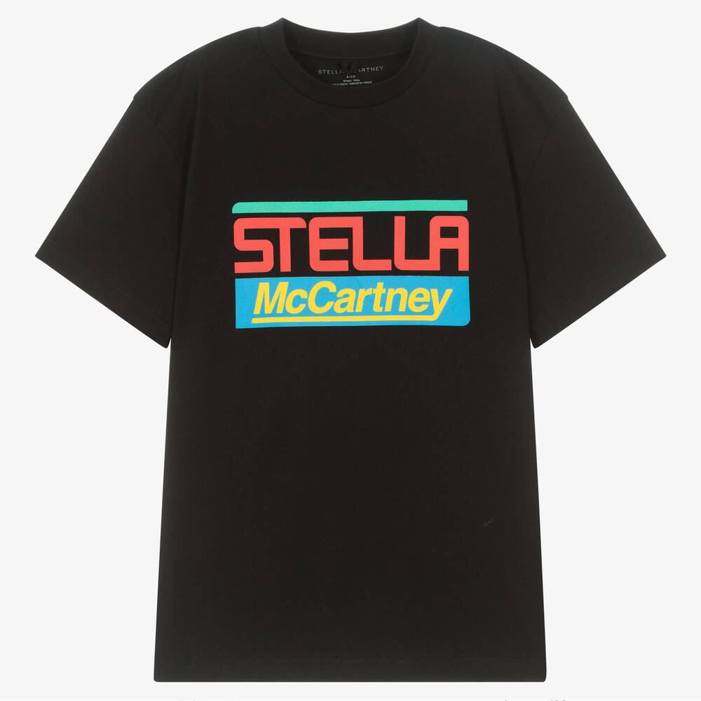 Stella McCartney Kids - تيشيرت تينز ولادي قطن عضوي لون أسود | Childrensalon