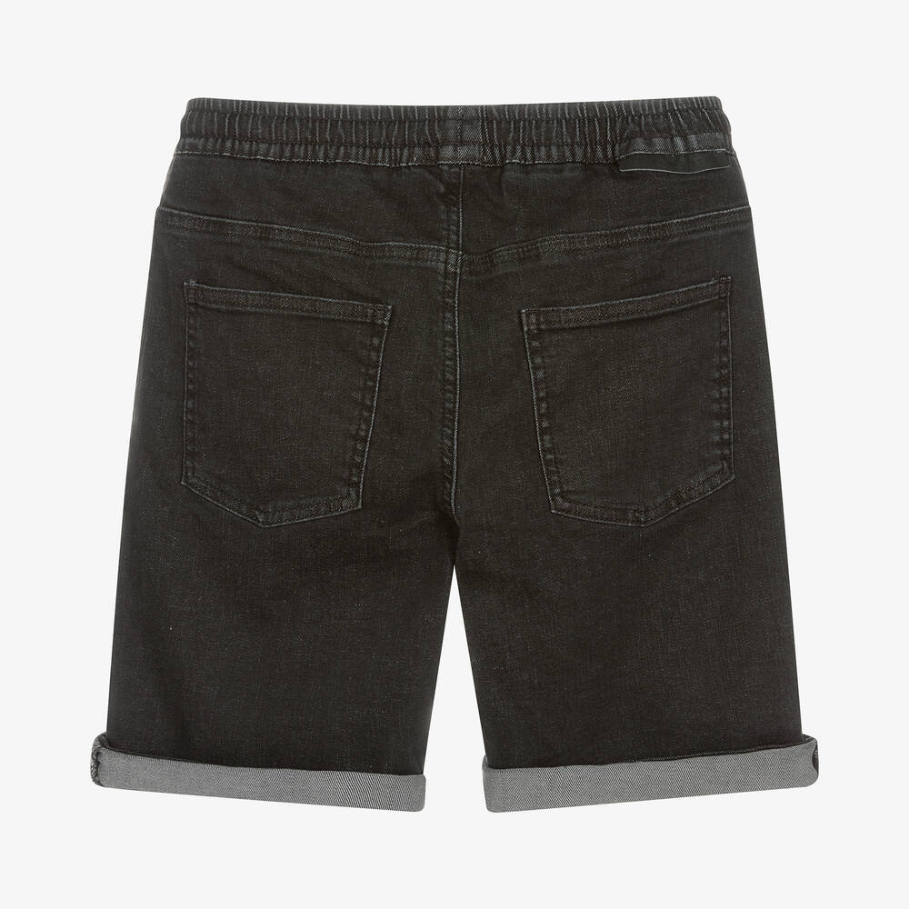 Kids black jean shorts new arrivals