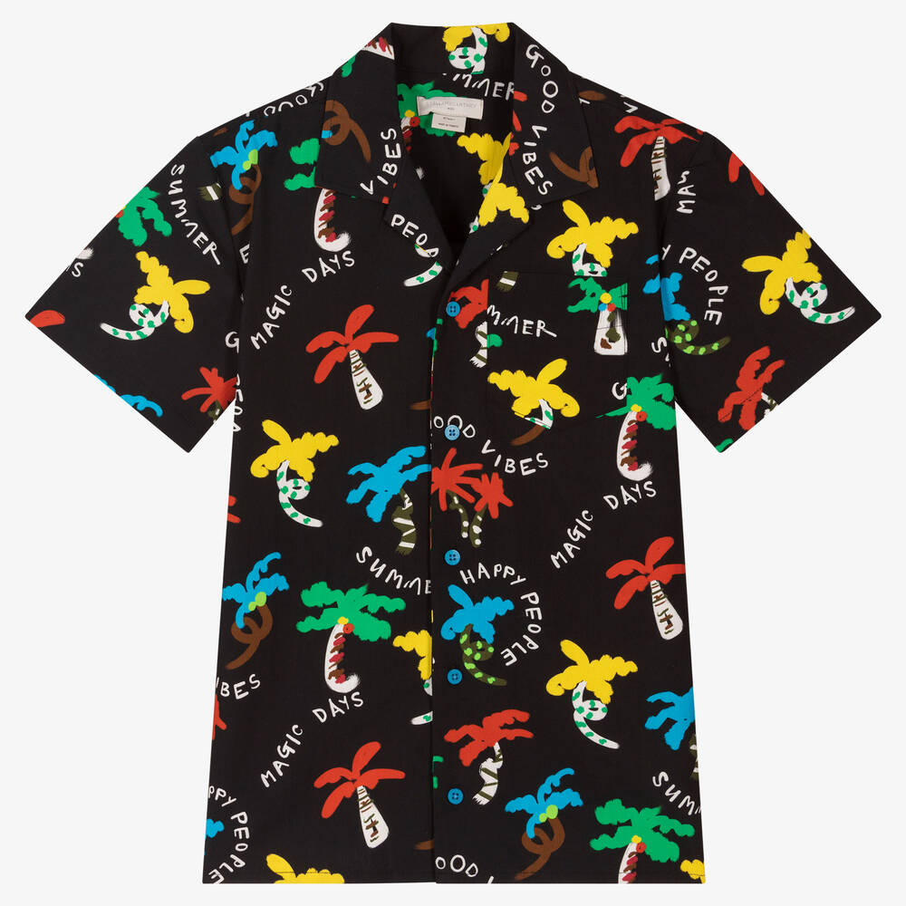 Stella McCartney Kids - Teen Boys Black Palm Print Shirt | Childrensalon