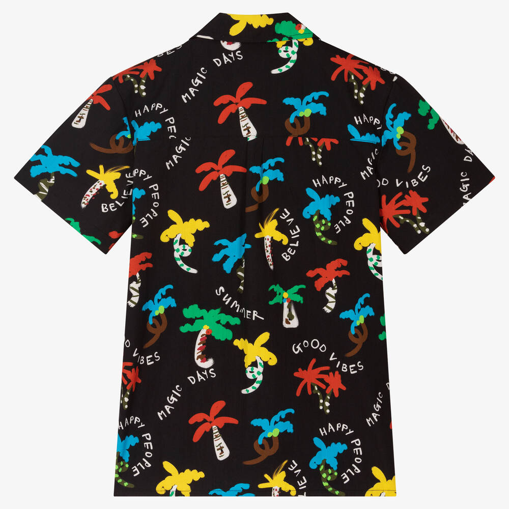 Stella McCartney Kids-Teen Boys Black Palm Print Shirt | Childrensalon Outlet