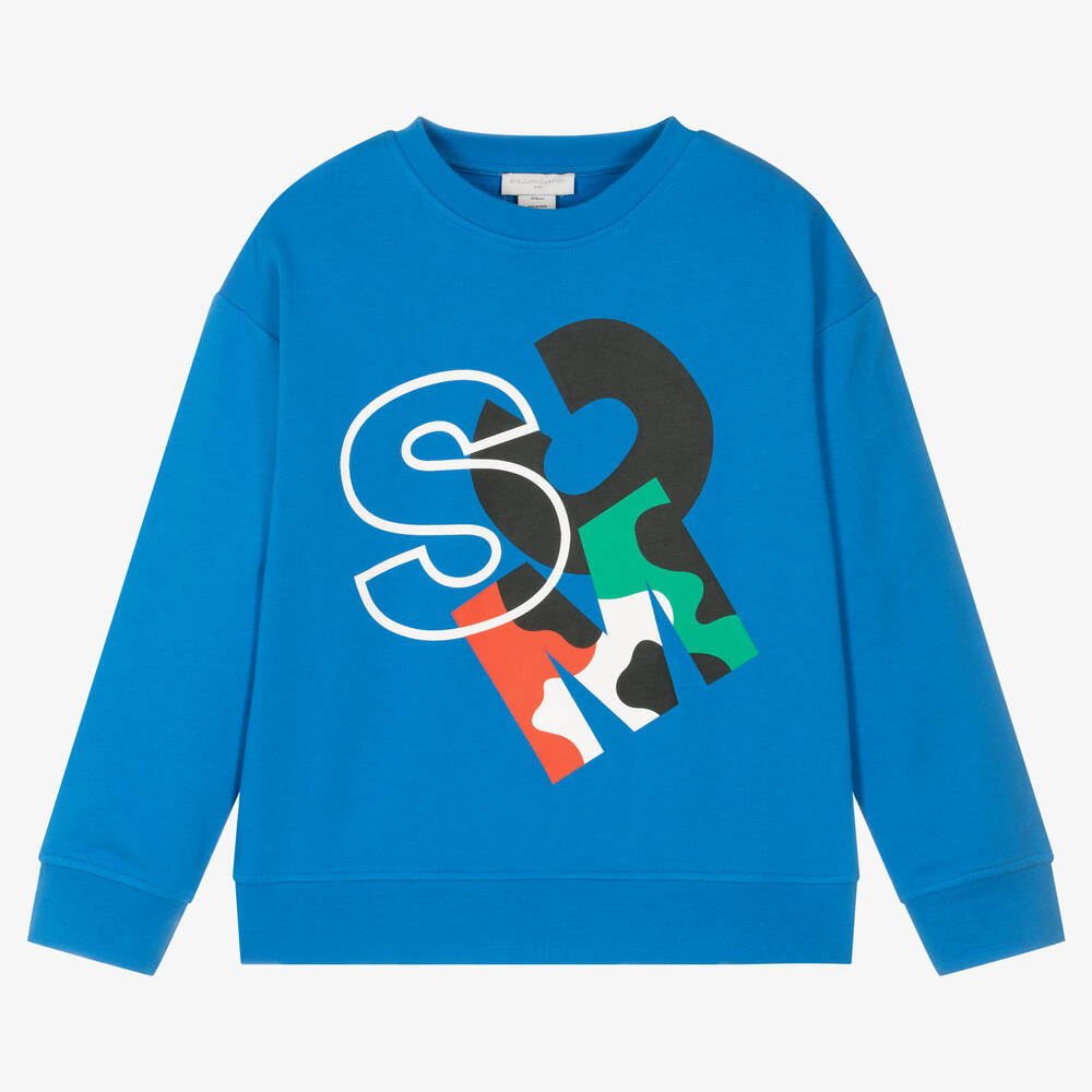 Stella McCartney Kids - Sweat bleu en coton ado garçon | Childrensalon