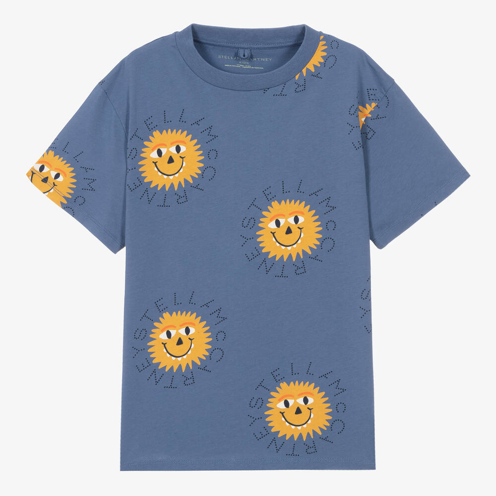 Stella McCartney Kids-Teen Boys Blue Cotton Monster T-Shirt | Childrensalon Outlet