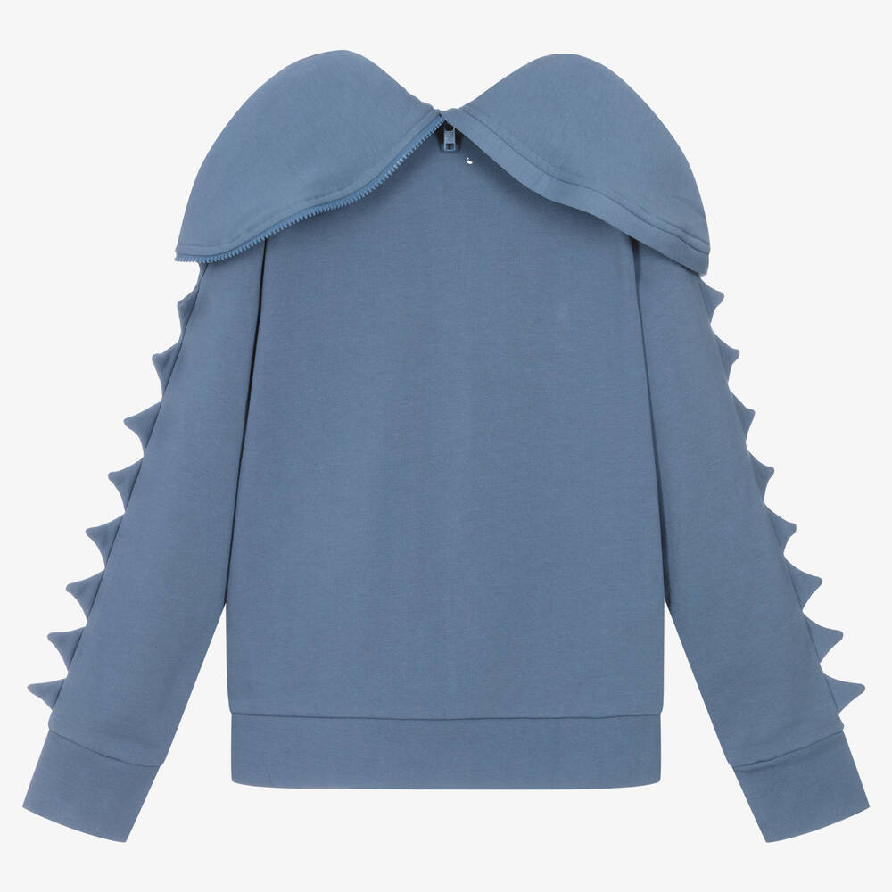 Stella McCartney Kids-Голубой хлопковый топ Монстр на молнии | Childrensalon Outlet