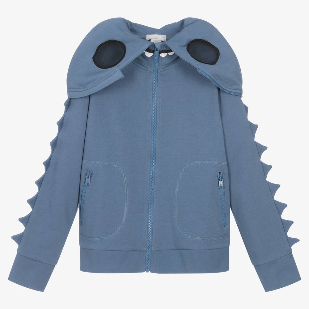 Stella McCartney Kids-Голубой хлопковый топ Монстр на молнии | Childrensalon Outlet