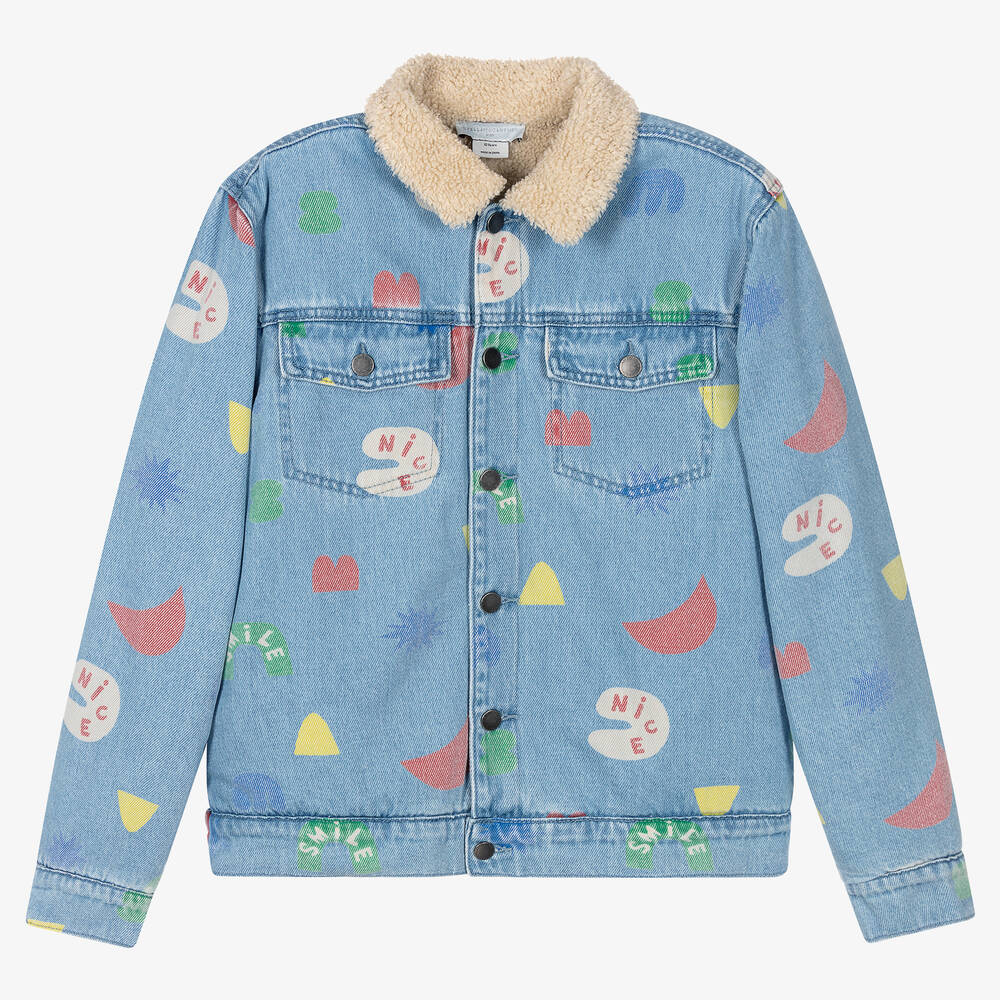 Stella McCartney Kids - جاكيت تينز ولادي قطن عضوي دنيم لون أزرق | Childrensalon