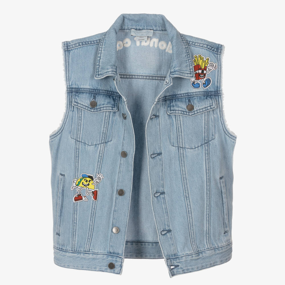 Stella McCartney Kids-Голубой джинсовый жилет с заплатками | Childrensalon Outlet