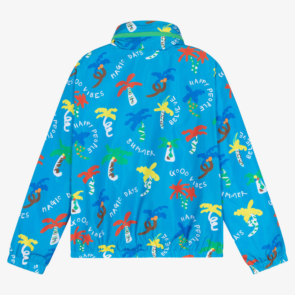 Stella McCartney Kids-Teen Boys Blue Hooded Trees Jacket | Childrensalon Outlet
