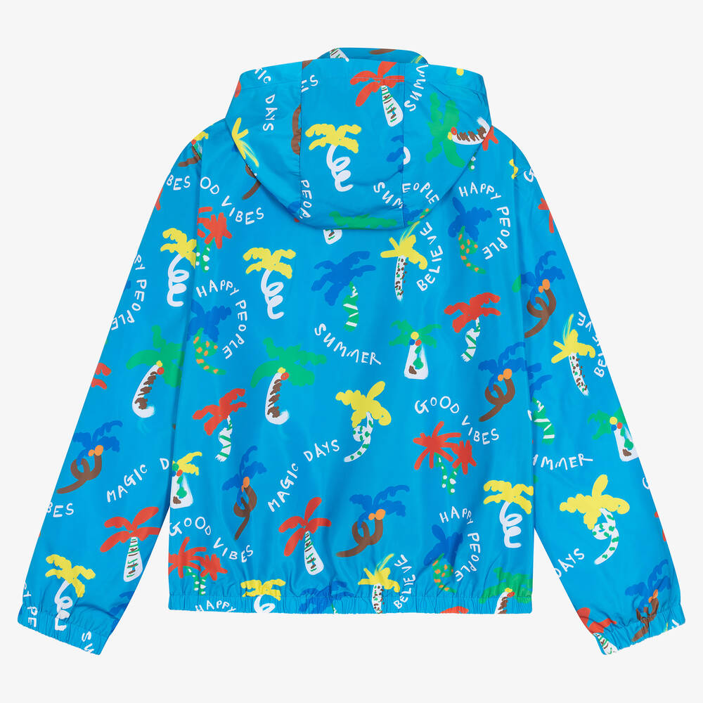 Stella McCartney Kids-Teen Boys Blue Hooded Trees Jacket | Childrensalon Outlet