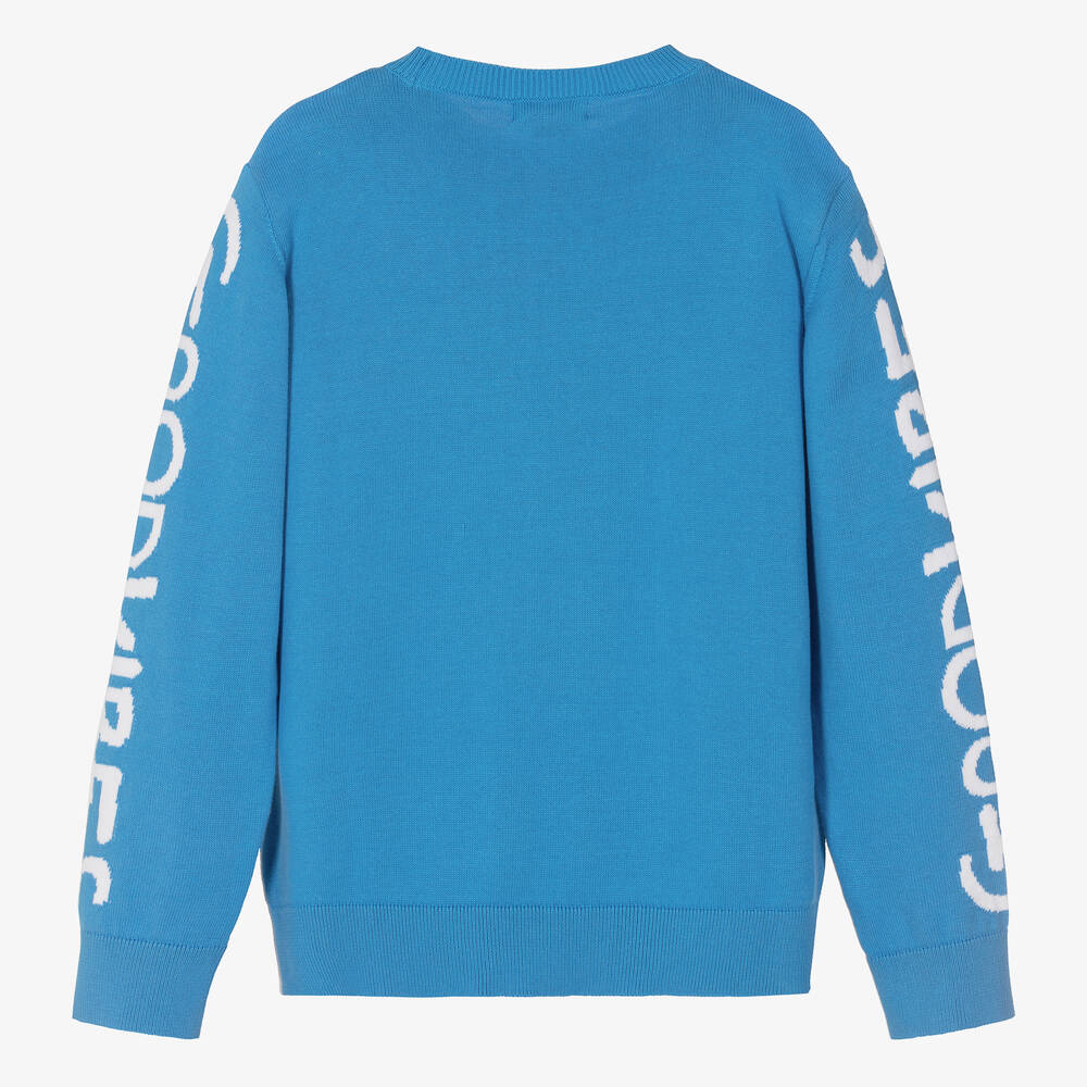 Stella McCartney Kids-Голубой вязаный свитер с обезьяной | Childrensalon Outlet