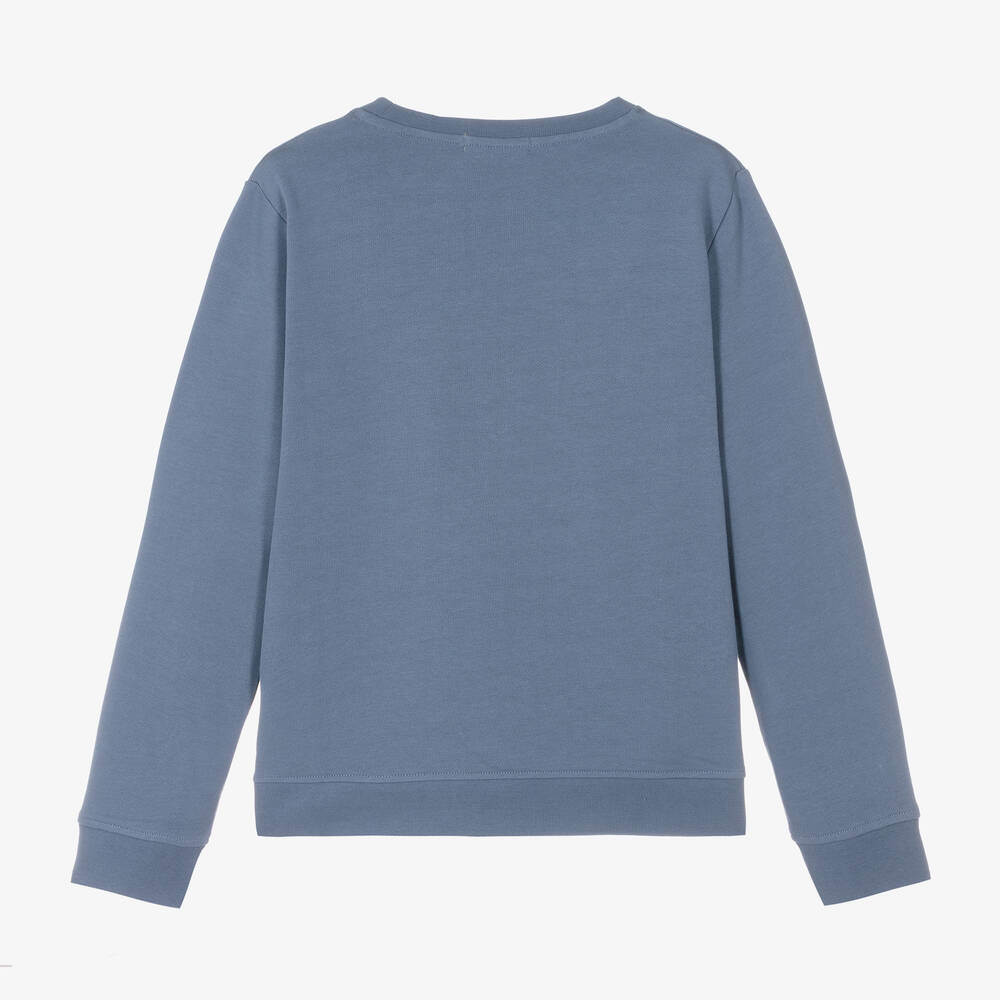Stella McCartney Kids-Teen Boys Blue Organic Cotton Sweatshirt | Childrensalon Outlet