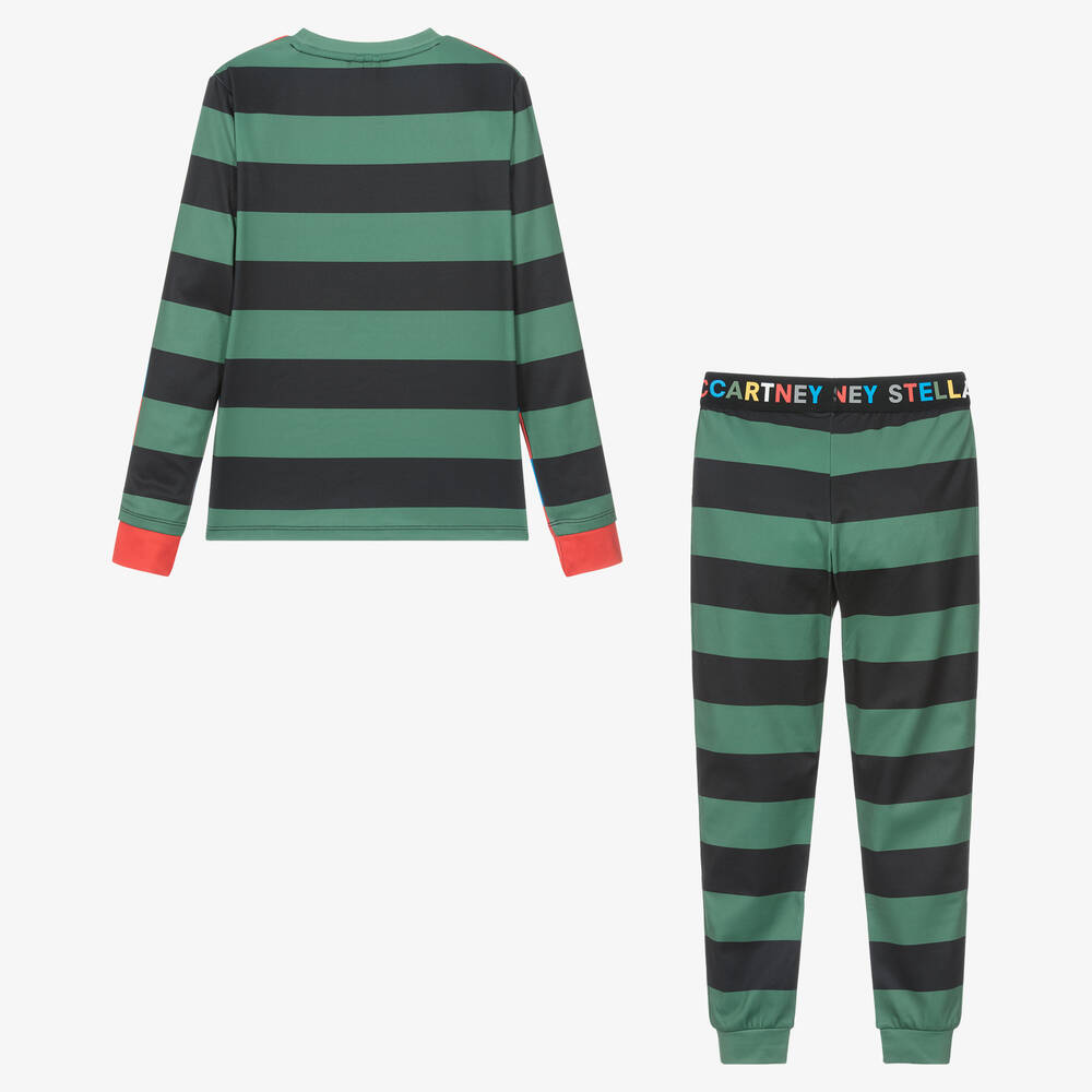 Stella McCartney Kids-Синий топ и термоштанишки в красную полоску | Childrensalon Outlet