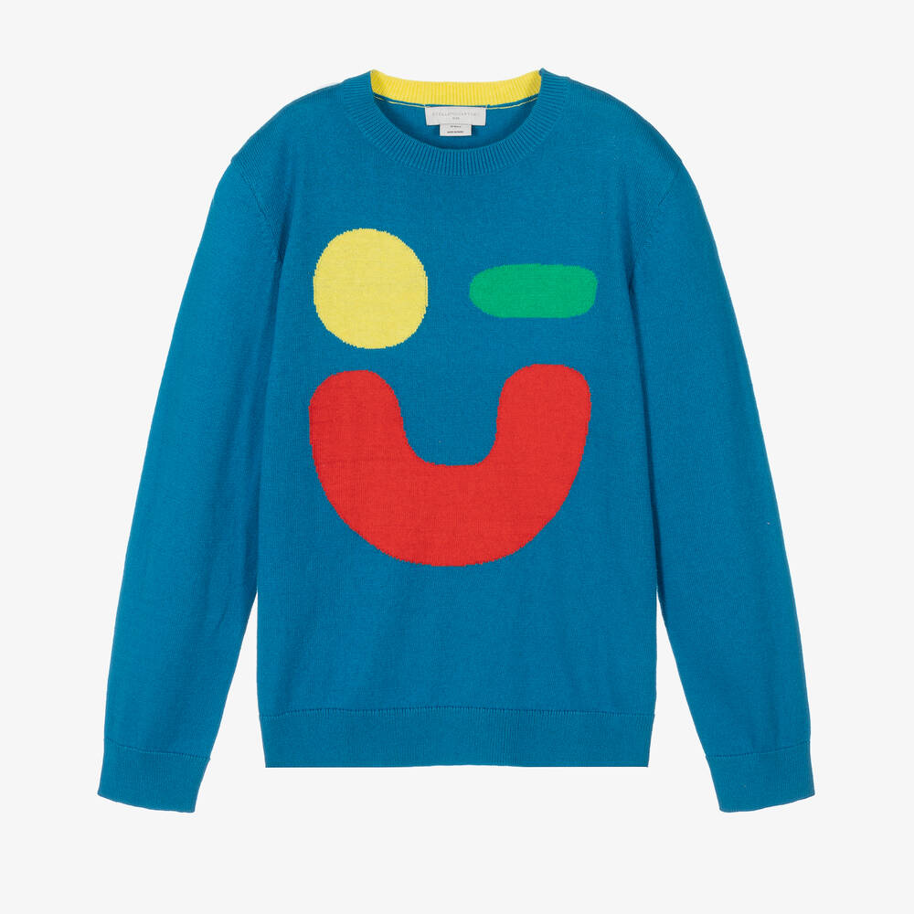 Stella McCartney Kids - Blauer Teen Smiley-Pullover (J) | Childrensalon