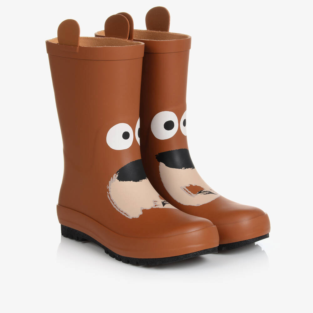 Stella McCartney Kids Teen Boys Brown Bear Rain Boots Childrensalon Outlet