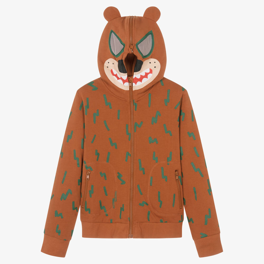 Stella McCartney Kids - Braune Teen Bären-Kapuzenjacke | Childrensalon