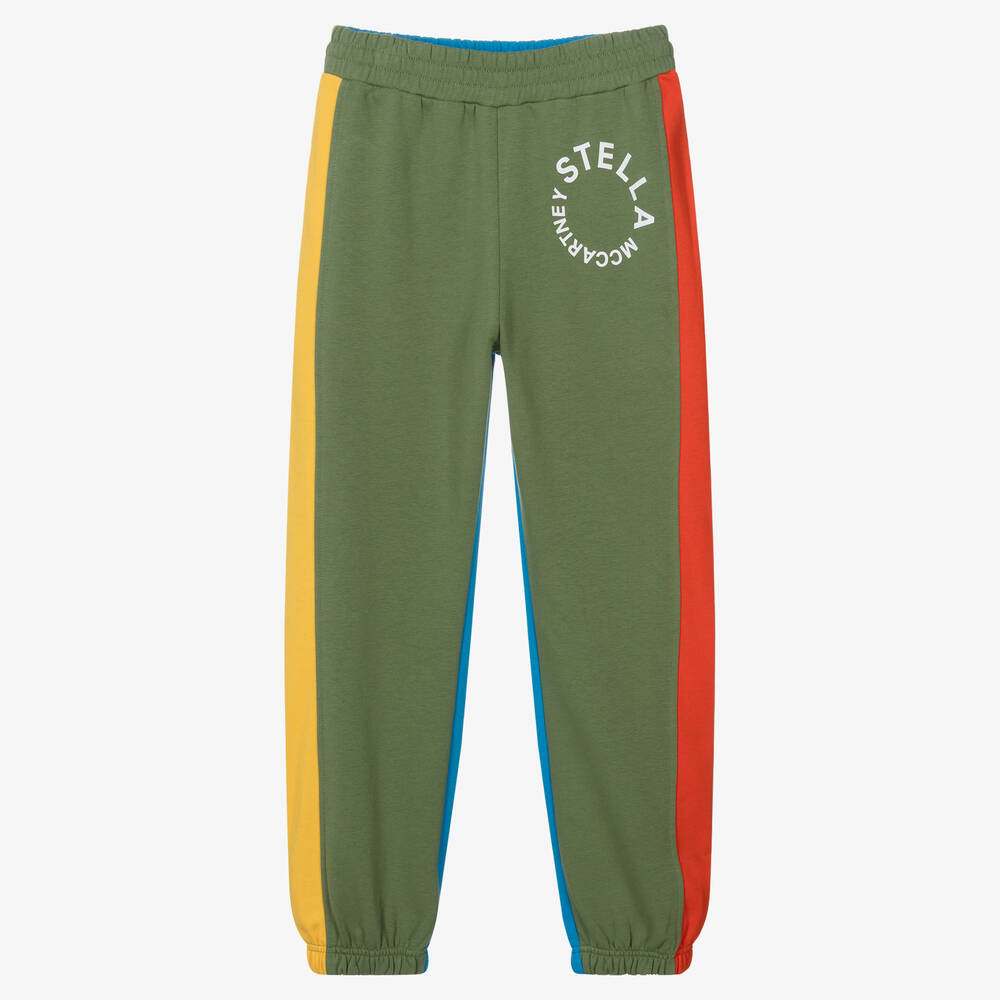 Stella McCartney Kids - Teen Boys Green & Blue Cotton Joggers | Childrensalon