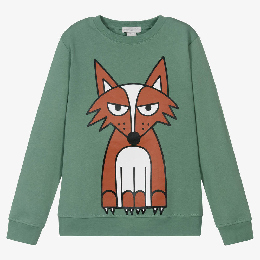 Stella McCartney Kids - Grünes Teen Fuchs-Sweatshirt (J) | Childrensalon