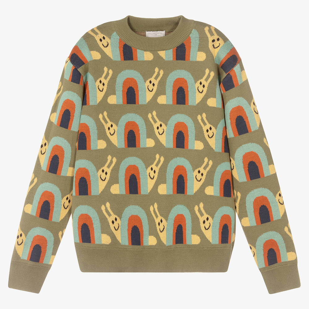 Stella McCartney Kids - Teen Boys Green Snail Jumper | Childrensalon