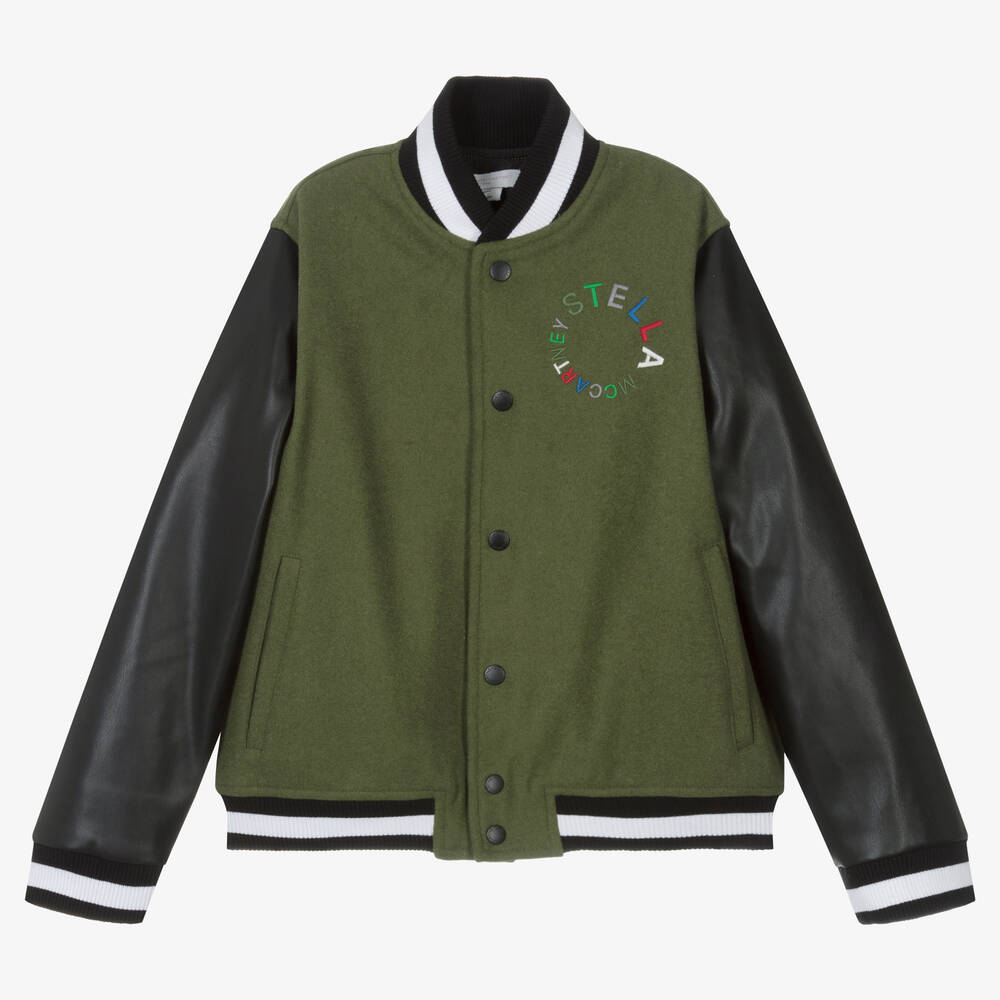 Stella McCartney Kids - Teen Boys Green Wool Varsity Jacket | Childrensalon