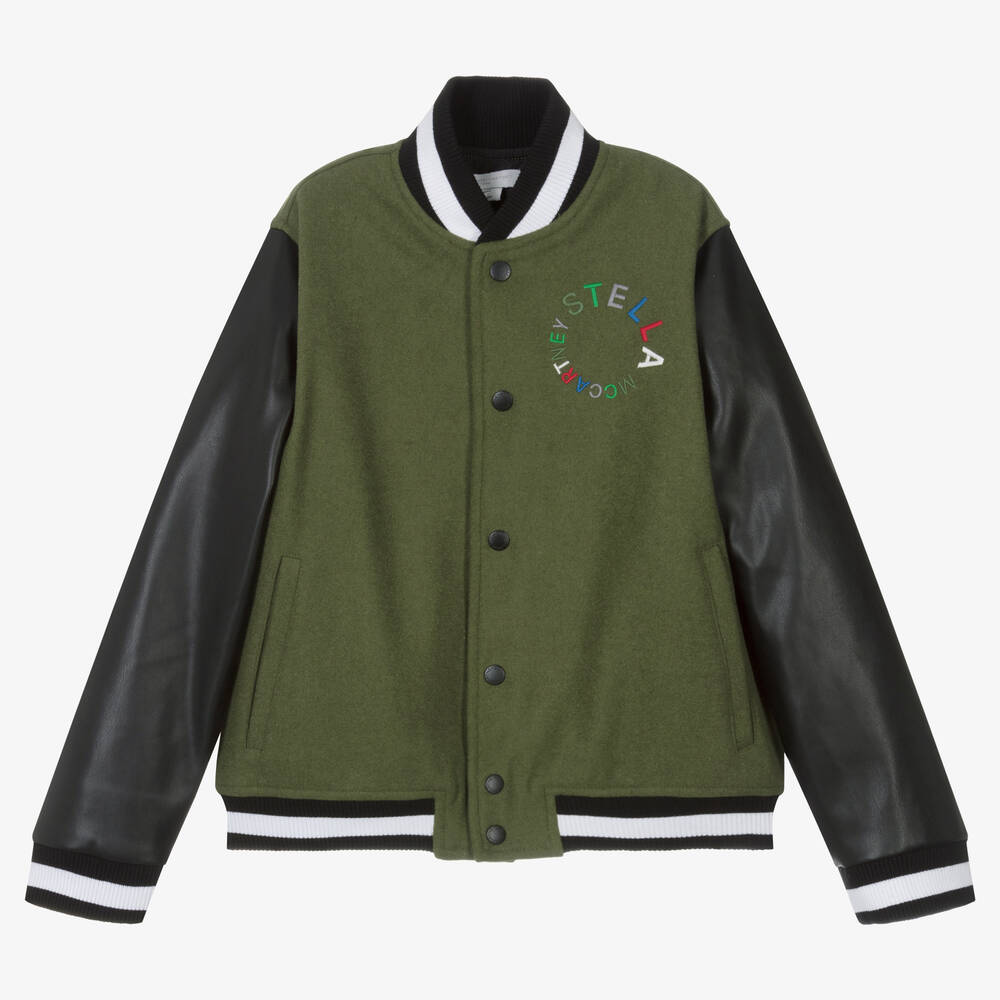 Stella McCartney Kids - Grüne Teen Collegejacke aus Wolle | Childrensalon