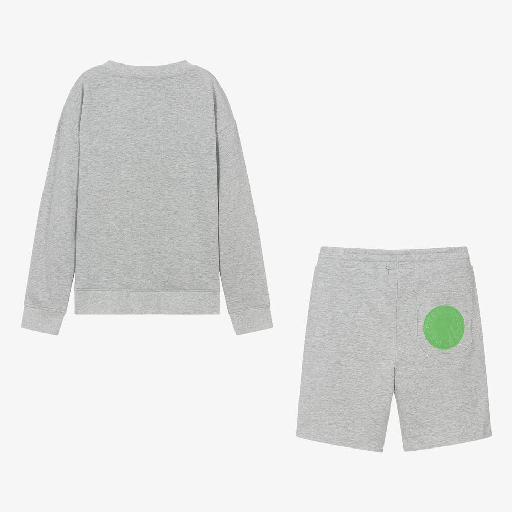 Stella McCartney Kids-Серый топ и шорты из хлопка с кружком для мальчиков-подростков | Childrensalon Outlet
