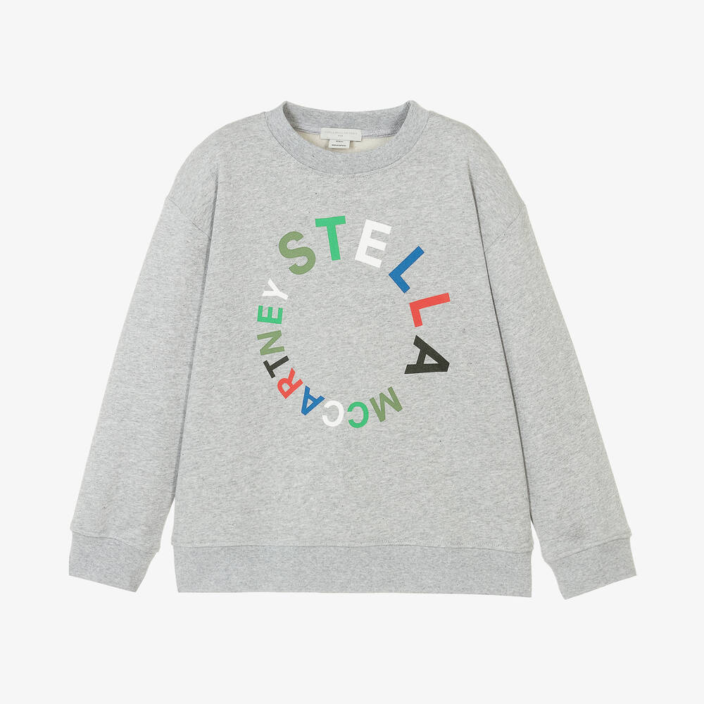 Stella McCartney Kids - Sweat gris en coton bio ado garçon | Childrensalon