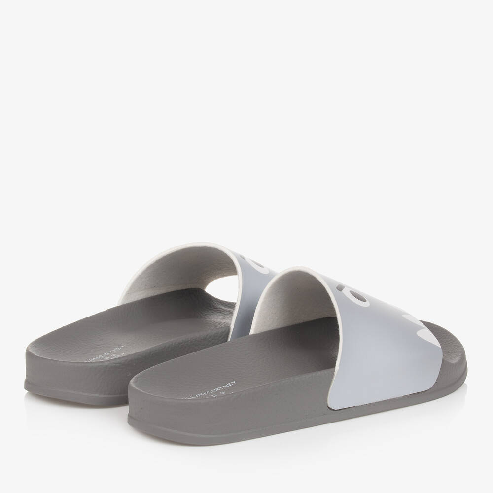 Stella McCartney Kids-Teen Boys Grey Shark Sliders | Childrensalon Outlet