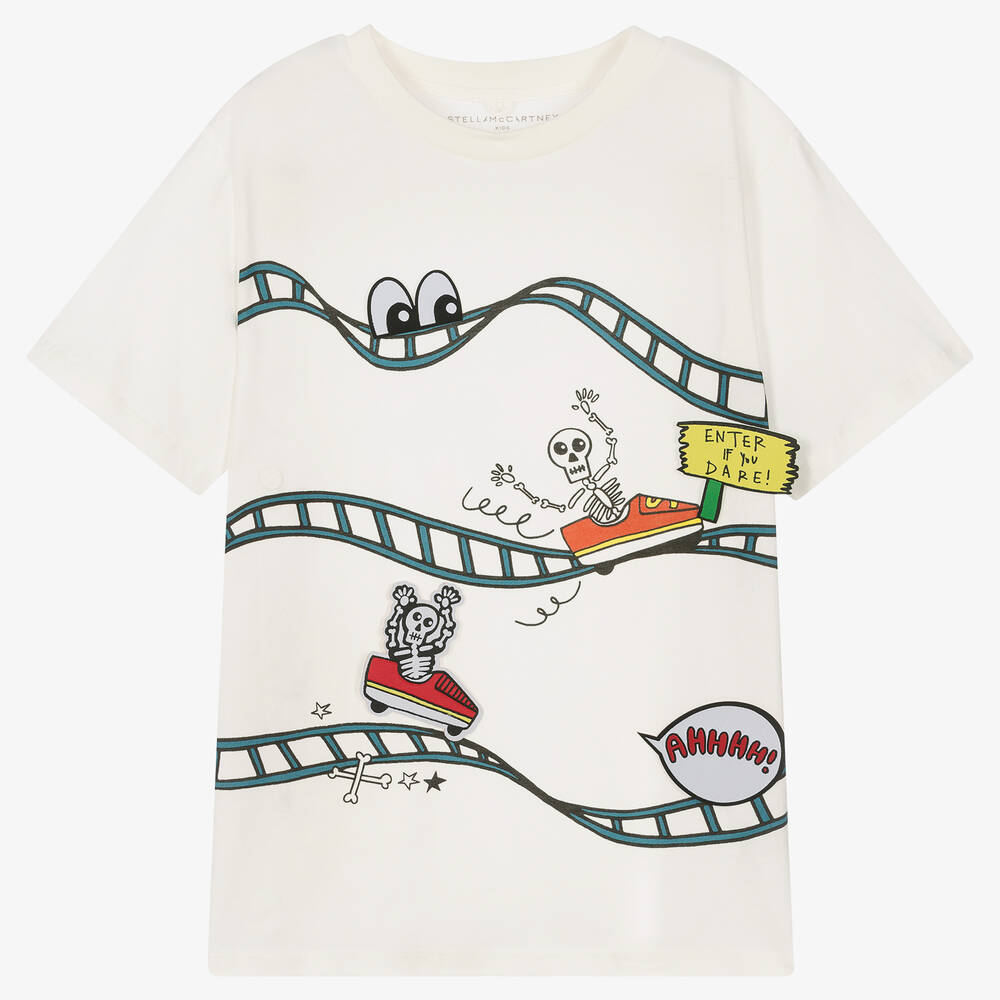 Stella McCartney Kids - T-shirt coton ivoire fête foraine | Childrensalon