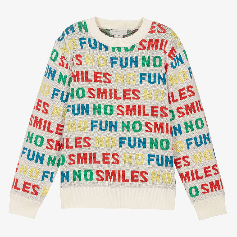Stella McCartney Kids - Teen Boys Ivory Cotton Sweater | Childrensalon