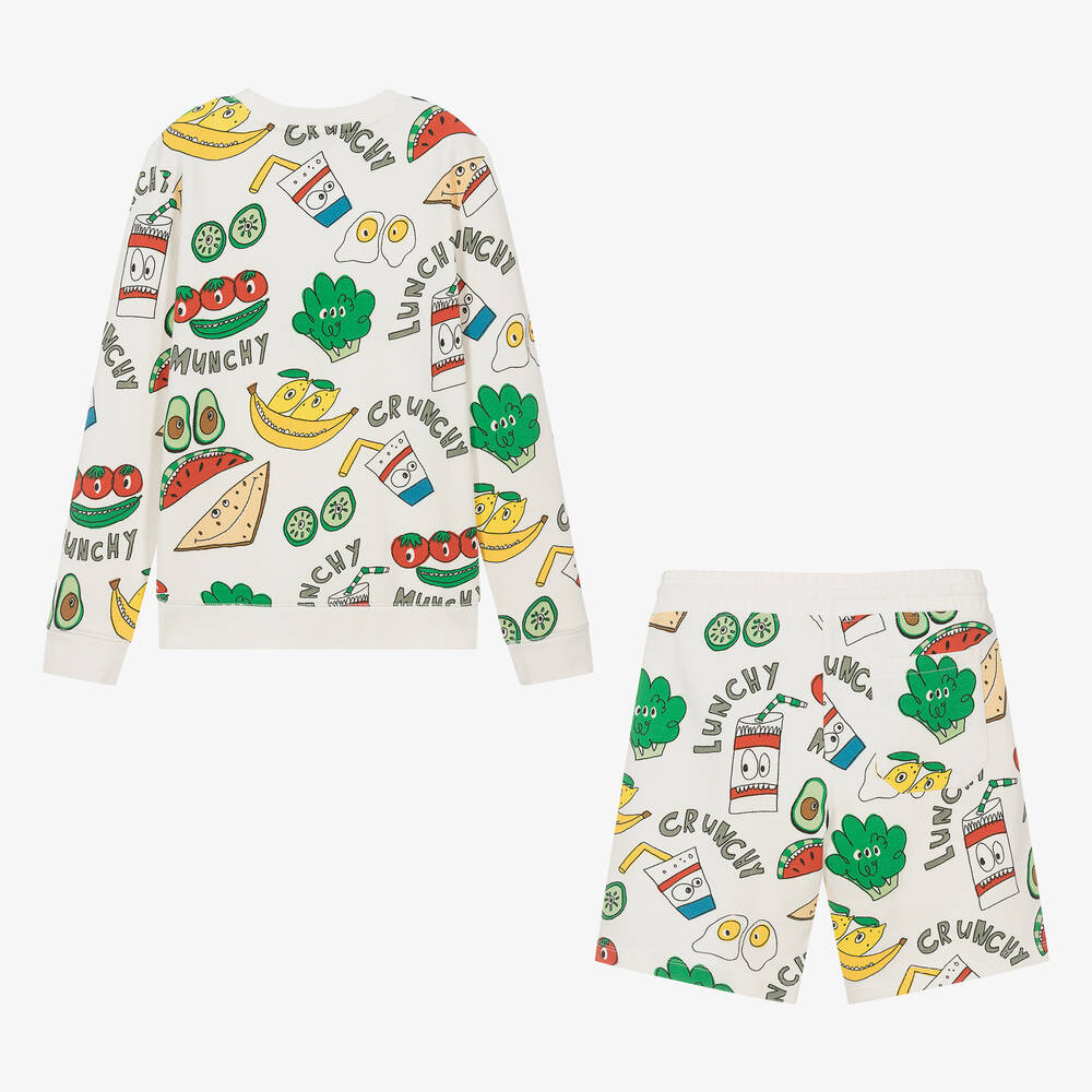 Stella McCartney Kids-طقم شورت قطن عضوي لون عاجي للمراهقين | Childrensalon Outlet