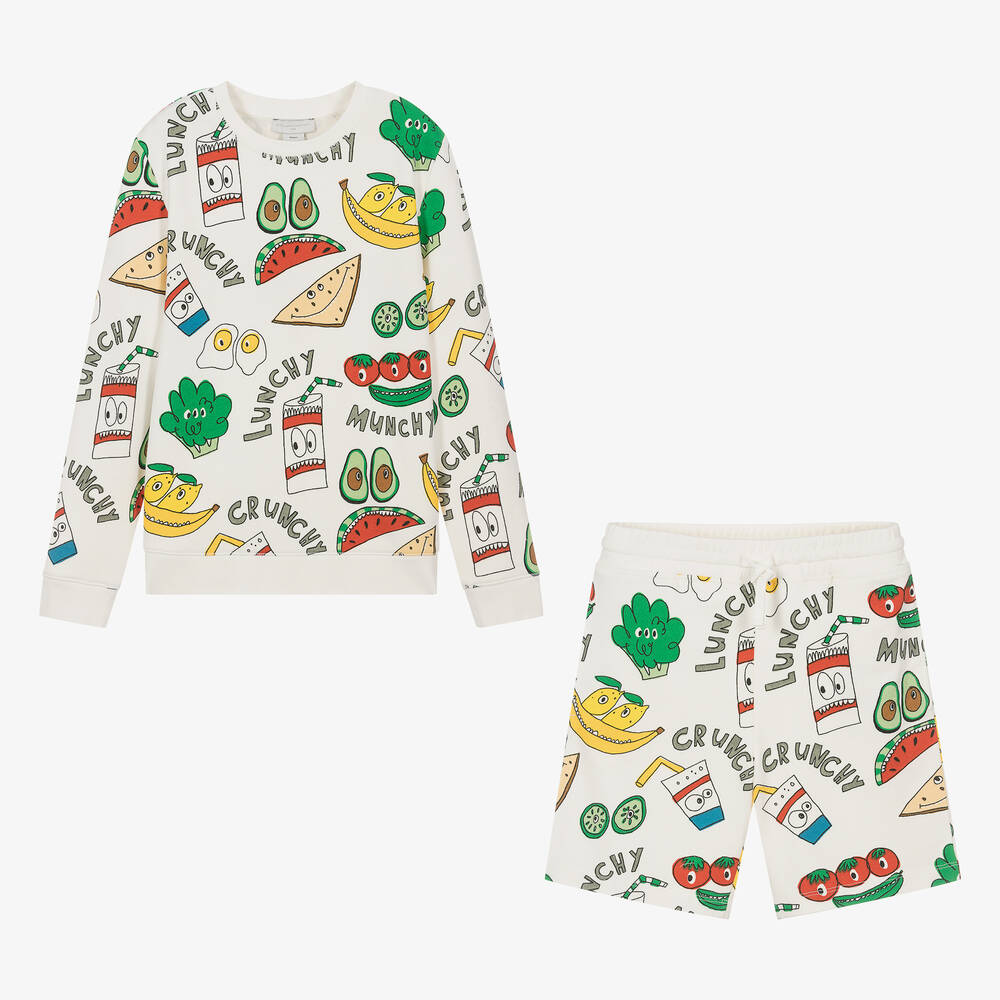 Stella McCartney Kids-Teen Boys Ivory Crunchy Lunchy Shorts Set | Childrensalon Outlet