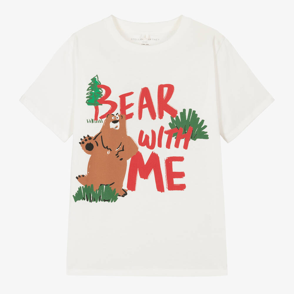 Stella McCartney Kids - Teen Biobaumwoll-T-Shirt Elfenbein | Childrensalon