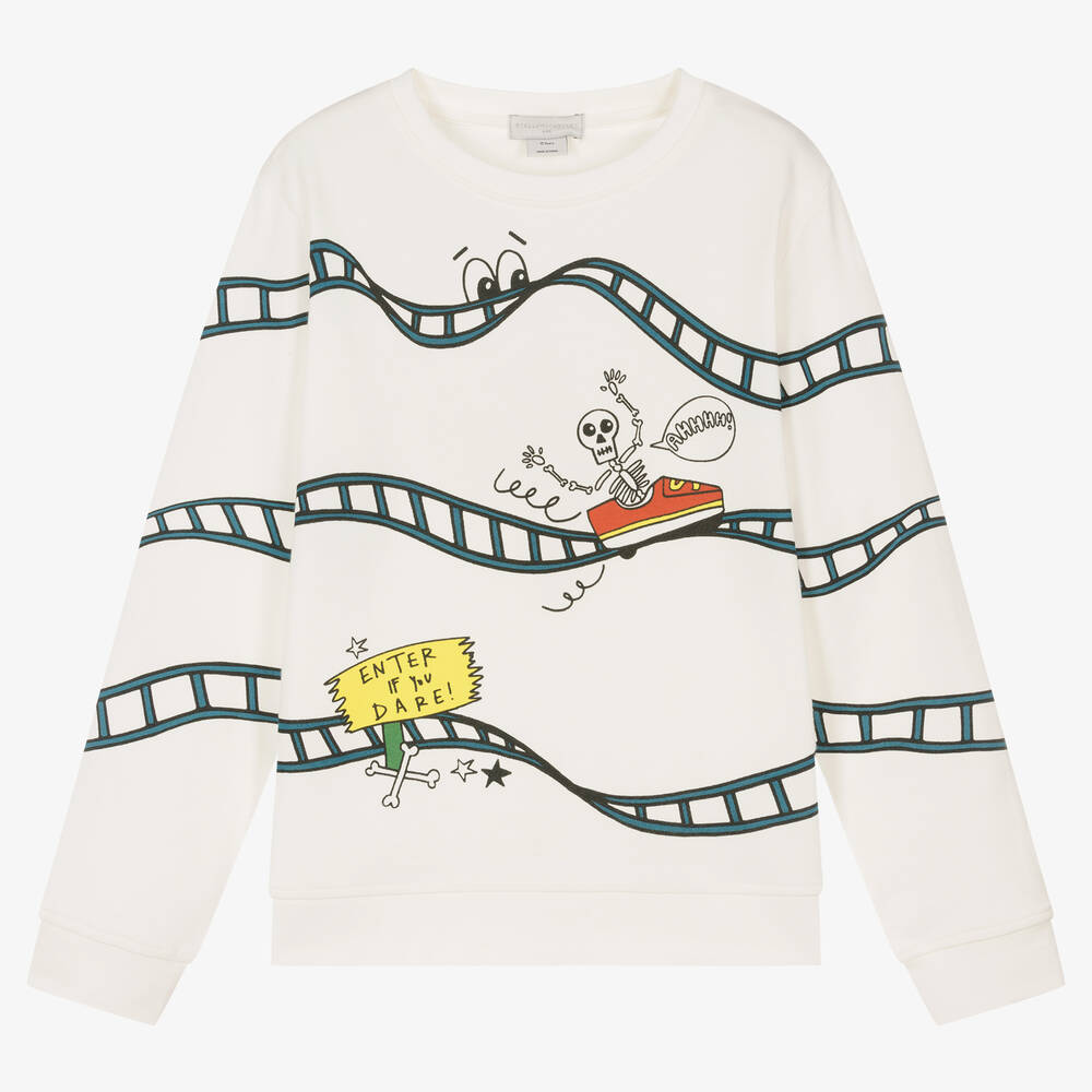 Stella McCartney Kids - Teen Boys Ivory Rollercoster Sweatshirt | Childrensalon